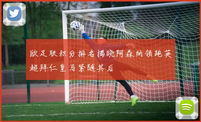 欧足联积分排名揭晓阿森纳领跑英超拜仁皇马紧随其后